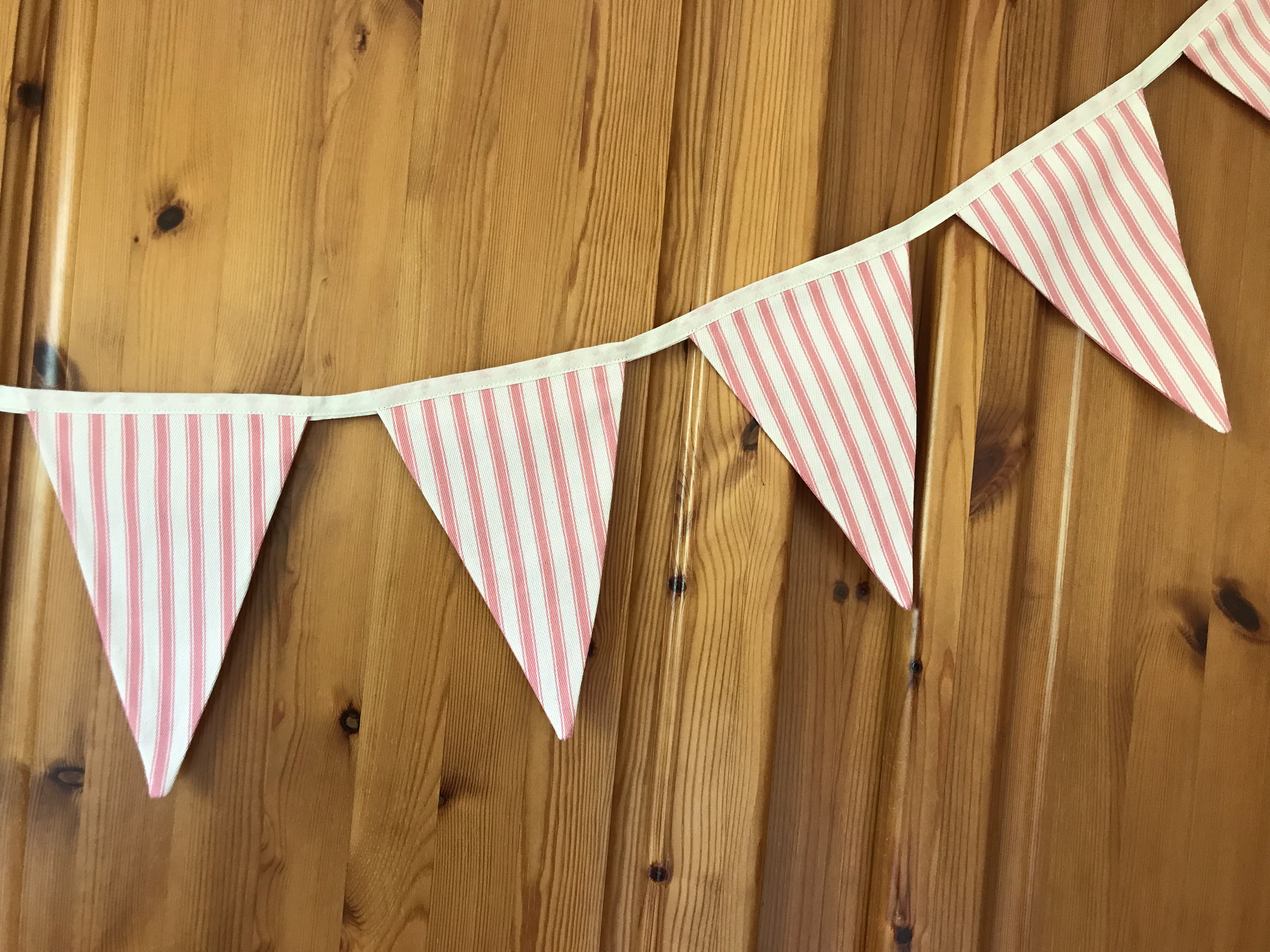 Bunting - pink and white stripe